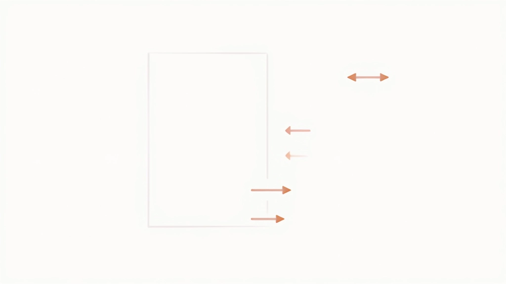 Diagrama de layout mostrando áreas quentes de atenção em página web com setas de movimento visual